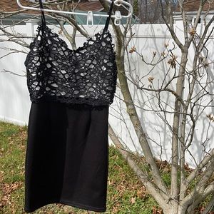 Lacy Black Midi Dress